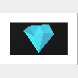 Blue Topaz Pixel Art Posters and Art